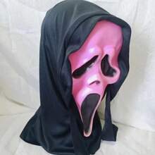 1 mặt nạ Halloween, đầu lâu trùm đầu màu đen, mặt nạ kinh dị bằng cao su cho tiệc hóa trang và nhập vai, đạo cụ cosplay Halloween cho biểu diễn trên sân khấu bộ xương - Màu Hồng baby - Xem 2