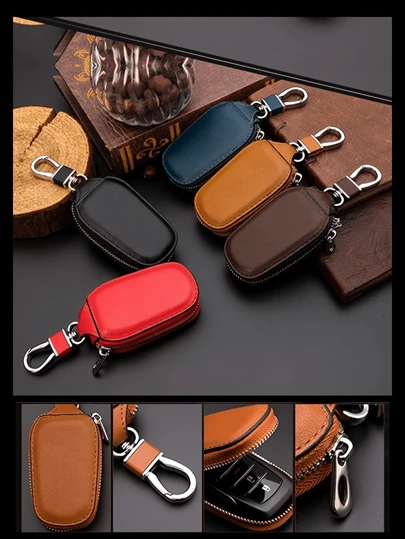 Estuche de protección para llaves multifunción de estilo retro para negocios, estuche para llaves de coche con cremallera, organizador de llaves portátil informal para hombre con soporte de gran capacidad, bolsa para llaves de coche, regalo de Halloween, regalo del día del maestro, regalos para hombres, regalo para mujeres, regalo de San Valentín para hombres, minicartera