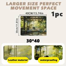 1入組，雙面皮革材質，長方形鼠標墊，現代藝術，可愛貓咪桌墊，動漫可愛桌墊，遊戲鼠標墊，大號鼠標墊，動漫桌墊，適用於電腦和電競鍵盤墊，客廳臥室辦公室配件裝飾性桌面理想禮品 - 彩色 - 查看 15