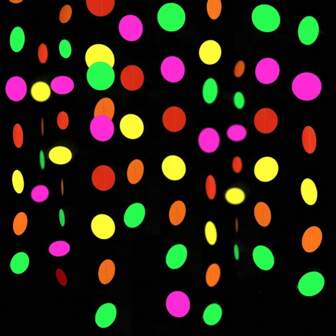 1 confezione da 3m 5 colori nastro luminoso al neon, decorazione appesa per discoteca, fluorescente al buio per festa a tema, striscione di carta reattivo alla luce nera per decorazioni, coriandoli di carta al neon per feste di compleanno, matrimoni, temi disco, bar e decorazioni per la casa