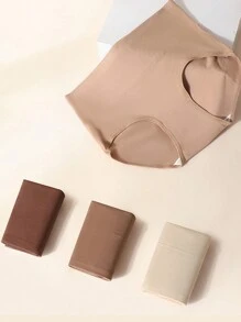 4条装 梅拉德色纯棉高腰无缝女式内裤 - 彩色 - 查看 5