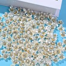 40颗仿珍珠珠子，花瓣形吊坠，女士DIY手链项链耳环发饰服装工艺材料配件 - 彩色 - 查看 3