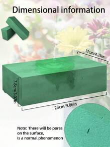 4 件长方体花泥底座，用于插花泡沫块，适用于新鲜和人造花卉插花，8.9 英寸 X 4.1 英寸 X 2.7 英寸，干湿泡沫，适用于人造或新鲜花卉泡沫块，适用于婚礼、生日、家庭、办公室和花园装饰、情人节、礼物 - 綠色 - 查看 7