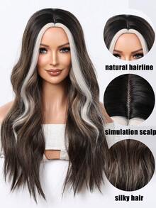 Tóc giả màu nâu sẫm trắng gợn sóng nổi bật cho lễ hội âm nhạc tiệc Halloween màu đen nâu với điểm nhấn màu vàng tóc giả gợn sóng dài 22 inch phần giữa cho bé gái sử dụng hàng ngày tiệc kỳ nghỉ ngày lễ tự nhiên gợi cảm lãng mạn thanh lịch đơn giản giản dị halloween giáng sinh cosplay tóc giả chịu nhiệt - Nhiều màu - Xem 6