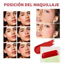 Lápiz labial de 6 colores 2 uso, paliativo, color de piel brillante, palo de rubor - Multicolor - Ver 5