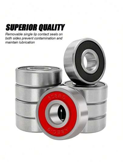 5 piezas de rodamientos de patín de alto rendimiento 608rs - Rodillos de acero al carbono sin fricción y duraderos para longboard, patines en línea y monopatines - Clasificación ABEC-9
