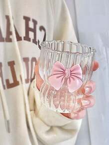 1pc Cute Glass Cup, High-Quality Women/Students Summer Beverage/Coffee Cup Back To School