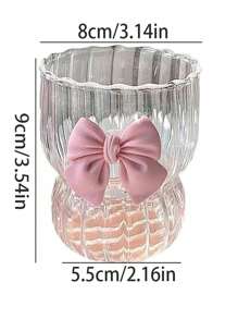 1pc Cute Glass Cup, High-Quality Women/Students Summer Beverage/Coffee Cup Back To School