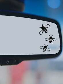 Bee Rearview Mirror Decal,Car Stickers,Tiny Bee Sticker Waterproof Vinyl Mini Bee Sticker - Black - View 2