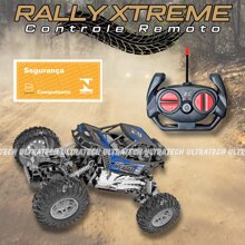 Carrinho De Controle Remoto 4x4 Off Road Rally Promoção Envio Imediato - Azul - Visão 4