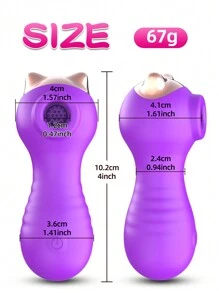 Mini Cat Sucking Vibrator Clitoral Clit Sucker Oral Stimulator Adult Women Couples Sex Toy - Purple - View 8