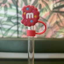 3D Cooki Cute Straw Cover Cap, 10mm Well Made Cooki Shape Silicone Straw Cover Fit Straw Dust Proof Reusable Straw Topper - Multicolor - View 3