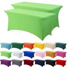1/2 piezas Mantel de spandex, cubierta de mesa elástica, mantel rectángulo ajustado, cubierta de mesa elástica universal para bodas, banquetes, fiestas y eventos en el patio