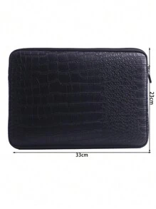 Funda ultra delgada y cómoda compatible con portátiles de 13/13,3 pulgadas Pro y Air, estuche protector de viaje, estuche protector de portátil, estuche protector de portátil de PU con estampado de cocodrilo, compatible con modelos M4/M3/M2/M1 de 2024 a 2021, color negro compatible con MacBook