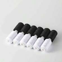 40/2 Black & White 500 Yard Polyester Sewing Thread, Suitable For Household Sewing Machines And Handcraft DIY; High Quality And Durable - 500 Yards Of Black and White Sewing Thread - View 2