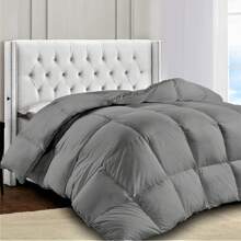 1 Pc Lux Decor Down Alternative Comforter – Soft Breathable All Season Quilt With Corner Tabs – Lightweight Hotel-Quality Bedding For Winter Sleeping – Box Stitching For Fluffiness – Versatile Bedroom Decor – Back To School, Graduation Gifts, Home Decor – Cozy, Cozy Quilt, Plush Comforter, Luxury Winter Bedding, Valentine's Day Cozy Night, Spring Lightweight Bedding, All-Season Warmth, Duvet Insert, Cozy Blanket, Fluffy Fill, Box Stitch Design, Reversible Design, Hotel Collection Style, Soft Touch Fabric, Easy Wash Bedding, Daily Living, Home Basic, Family Use - 灰色 - 查看 10