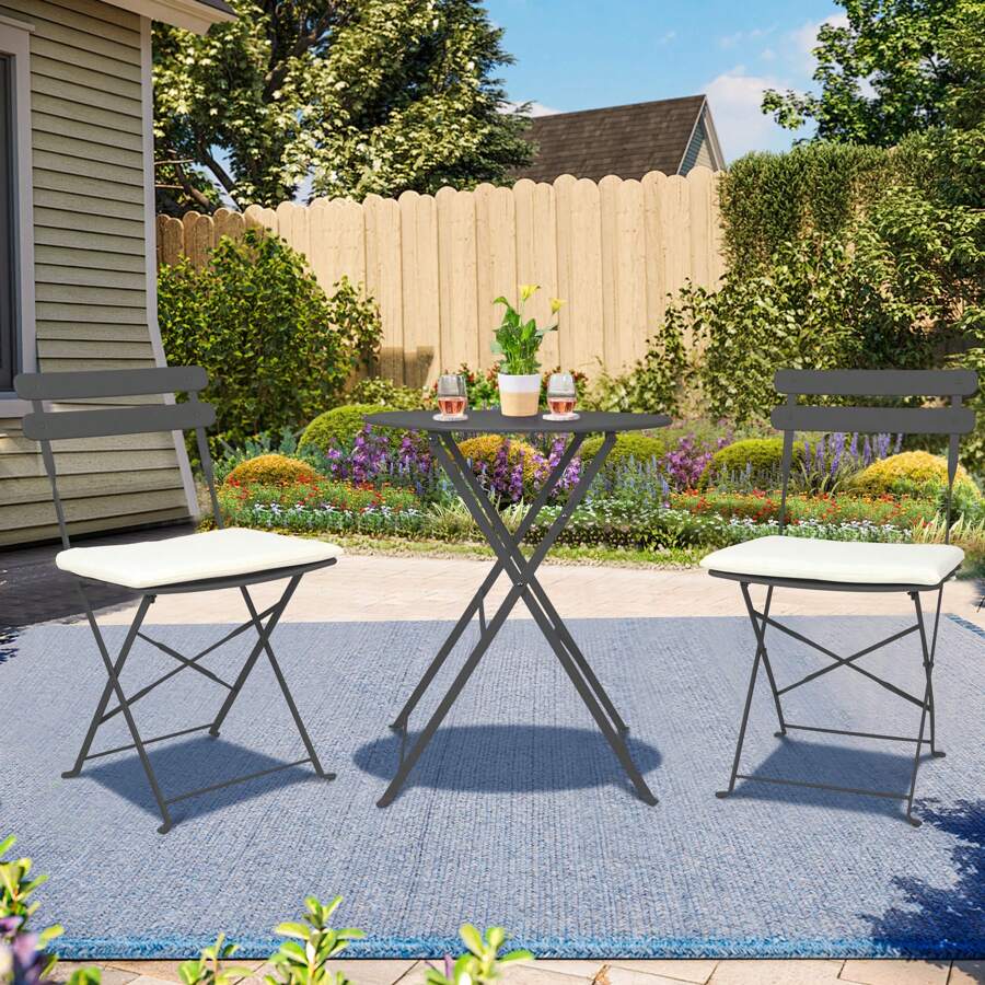 SEGMART Bistro Table And Chairs Set Of 2 Foldable Outdoor Furniture