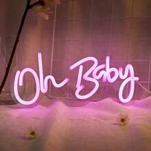 Chi-Buy 1PC Oh Baby LED Neon Sign Treo tường Đèn trang trí nội thất Đèn ngủ dùng nguồn USB cho phòng ngủ của bé, phòng trẻ em, phòng khách, đám cưới, sinh nhật, tiệc tùng, quà tặng bé gái Dấu hiệu neon - Màu vàng - Xem 7