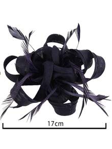 1pc Women Fascinators Linen Material With Feather Party Headwear Flower Kentucky Derby Headpiece Tea Party Hat For Mother's Day Gift Halloween