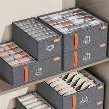 Kit 3 Organized Storage Box For Clothes/Underwear/Socks/Bra - 灰色 - 查看 2