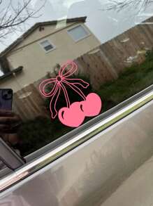 Mädchenhafter Kirschenschleife Aufkleber - Kraftstoffkappen Vinyl Aufkleber Autofenster Aufkleber Autoaufkleber Süßer Aufkleber Schleifen Ästhetik Aufkleber