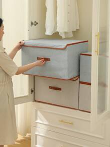 1pc Oxford Cloth Multifunctional Foldable Collapsible Storage Box With Lid In Beige Color, Suitable For Clothes, Toys, Documents Decorations Decor Festival Decor Room Decor Home Decor Decor Bedroom Decor Dress Pants Shoes Jeans Boots Skirtbedroom,Organizer,Organiser,Home Storage,White T Shirt Women,Black Pants Women,Ladies Winter Clothes,Dress,Winter Clothes For Ladies,Elegant Woman Dresses,White Shirt For Ladies,Long Sleeve,White Jumpsuit For Women,Spring Dresses For Women,Spring Outfits For Women,Spring,Spring Clothes,Minimalist,Summer Tops