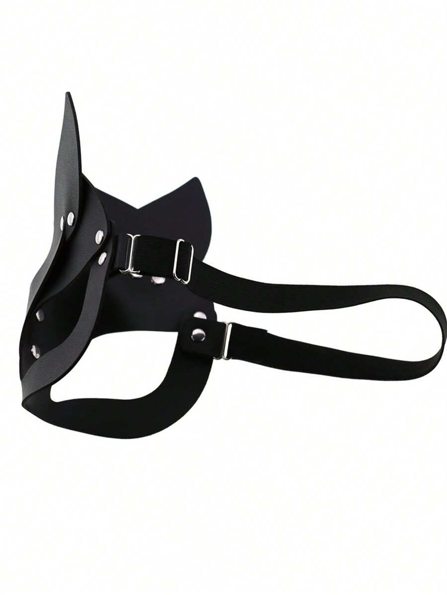1pc Personalized Fox Shaped PU Leather Mask For Masquerade Party