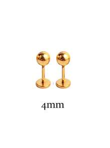 2个20G不锈钢球形耳钉，2-5mm扁平耳骨耳屏鼻环，女士耳部穿刺饰品 - 球平底耳釘 - 查看 31