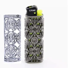 1pc/Metal Lighter Shell Cover Frame With Hollow Design, Suitable For BIC Full-Size Lighter J6 (Rose Hollow Silver) - Multicolor - View 10