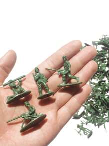 100 piezas/set, 12 estilos de figuras de soldados militares, conjunto de juguetes de guerra de plástico para juegos de guerra - Multicolor - Ver 3