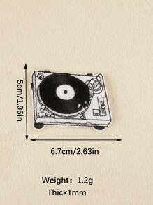 1 Bộ 2 miếng vải thiết kế máy ghi âm cổ điển đen trắng, miếng vá vải, phong cách hoạt hình đáng yêu, miếng dán may bằng sắt tự làm, thích hợp cho quần áo, túi xách, mũ, v.v. - Đen và trắng - Xem 5