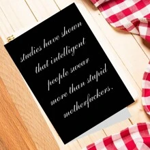 1 pieza, Tarjetas de felicitación divertidas, Refranes graciosos y malos, La gente inteligente jura talla grande que los estúpidos imbéciles, Citas sobre la vida, Regalo perfecto para los mejores amigos, Tarjetas de cumpleaños, Suministros para pequeñas empresas, Tarjetas de agradecimiento, Regalo de cumpleaños, Tarjetas, con sobre de colores aleatorios - Negro - Ver 5