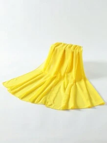1pc Casual Solid Color Chiffon Scarf/Head Wrap For Dress - Yellow - View 2