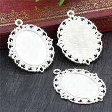 10pcs Pendant Blank Base Setting Tray Fits 18x25mm  Cabochon DIY Jewelry Making Accessories Findings - 18x25mm Oval - View 5