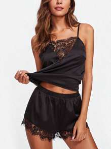 Women Pajama Sets - 黑色 - 查看 4