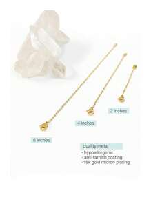 Set de 3 cadenas de extensión de joyería de acero inoxidable, extensor de collar de broche de langosta plateado en oro/plata de alta calidad de 18K, con opciones de longitud de 2 pulgadas, 4 pulgadas y 6 pulgadas, tonos dorado y plateado, hipoalergénico, para pulseras, tobilleras, extensión de collares