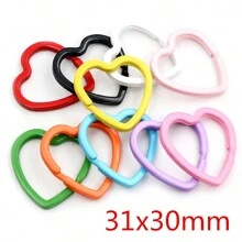 10 件随机混合彩色跳环，用于 DIY 钥匙扣制作钥匙圈圆形椭圆形心形星形珠宝制作配件 - 隨機混合 - 查看 14