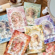 MOCARD 1 Gói 10 Tờ Hoa Và Cô Gái Rỗng Ren Chất Liệu Album Giấy Giấy Cắt Dán Thẩm Mỹ Phụ Kiện Thẻ Rác Nghệ Thuật Tạp Chí Thiết Kế Giấy Trường Văn Phòng Phẩm đồ Dùng - Một cỡ - Xem 2