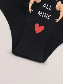1 st. Aangepaste Casual Dagelijkse No Show Brief Modieus, Kleurrijk, Grappig Aangepast, Gepersonaliseerd, Uniek, Aangepaste Vondsten, Kerstcadeau, Gepersonaliseerde Cadeaus voor Mannen/Vrouwen, Lingerie, Wintermode, Slipjes, Ondergoed, Strings Ideale Cadeaus voor Haar Familie, Vrienden Woonkamer, Slaapkamer, Voor Kerstmis, Voor de Winter, Voor de Herfst/Herfst, Voor Vakantie