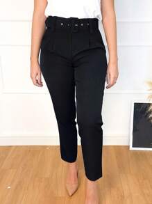 Women Pants - 黑色的 - 查看 4