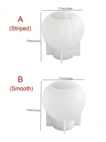 Molde de silicone para vaso de listras circulares criativo faça você mesmo, ornamentos para frascos de perfume de cimento feitos à mão, moldes de resina de gesso, moldes para vasos de flores de concreto, decoração para casa - molde de silicone branco - Ver 2