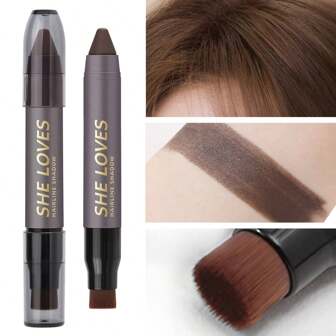 SHE LOVES SHELOVES 髮線筆（附刷子），奶油粉末配方可精確塗抹遮蓋太陽穴、髮際線或眉毛等稀疏處或藏起白髮。防水、防汗、防沾染，但可隨下次洗髮一併沖洗掉，3.5克/0.12盎司。