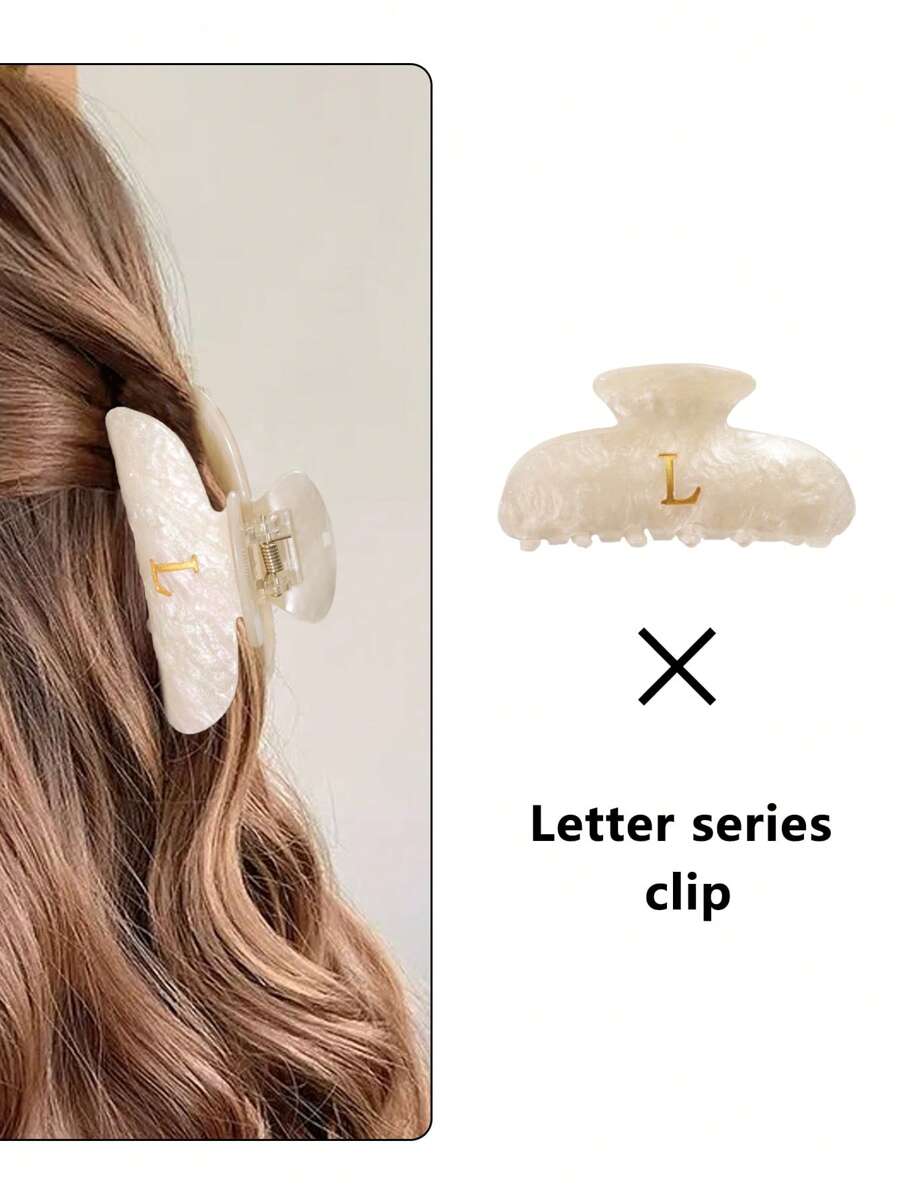 1 Máy Tính Kích Thước Trung Bình Acrylic Hình Chữ L Lấp Lánh Vuốt Tóc Màu Vàng Nhạt Thanh Lịch - Nhiều màu - Xem 1