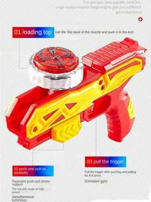 Christmas Decoration Launcher+2 Spinning Tops+Light-Up Toy+Parent-Child Interactive Toy, Best For Birthday And Festival Gifts