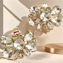 1pc Versatile Crystal Shoe Clips, Detachable Rhinestone Metal Shoe Decorations, Suitable For Bridal & High Heel Shoes - Gold - View 6