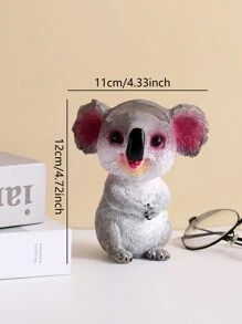 1 pieza Soporte de gafas de resina con diseño de koala de dibujos animados, accesorio decorativo para el hogar, mejor regalo - Multicolor - Ver 10