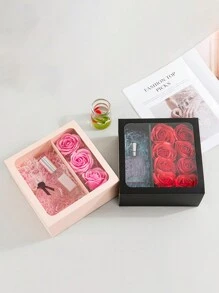 1pc Handheld Semi-Transparent Gift Box With Creative And Versatile Highly Attractive Design, Suitable For Festivals, Parties, Gifts, Daily Life And Weddings - Pink - View 3