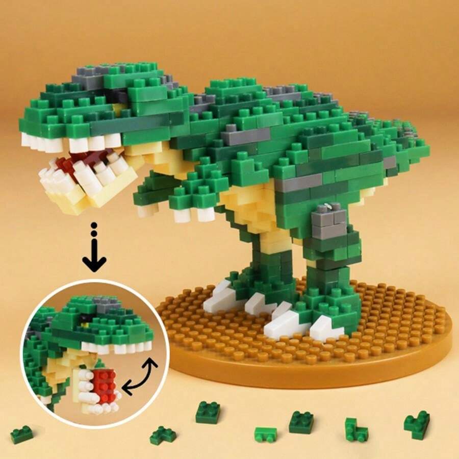1pc Mini Building Blocks 3D Dinosaur Assembly Kit, 6 Different Types Of