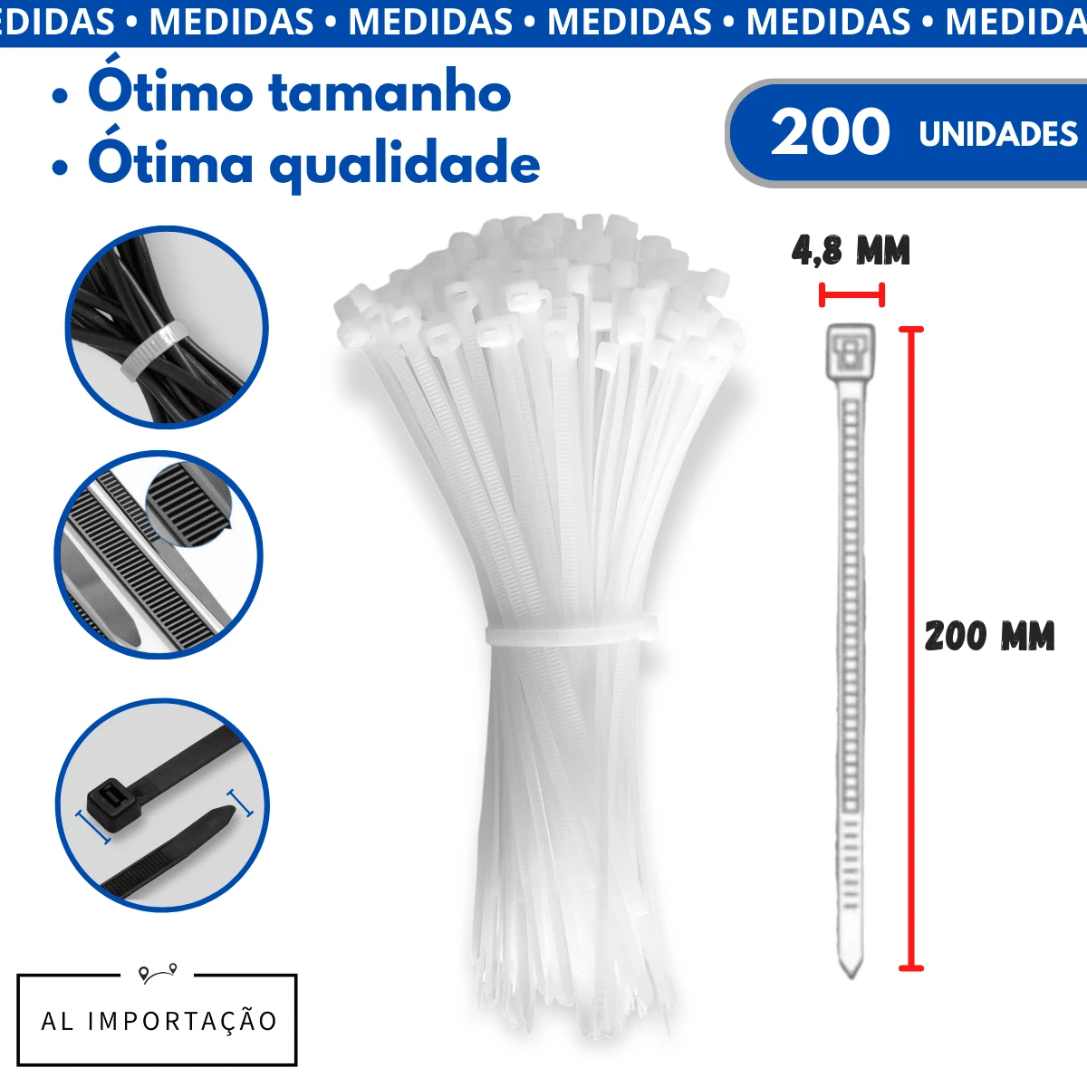 Cable Ties - 白色 - 查看 1