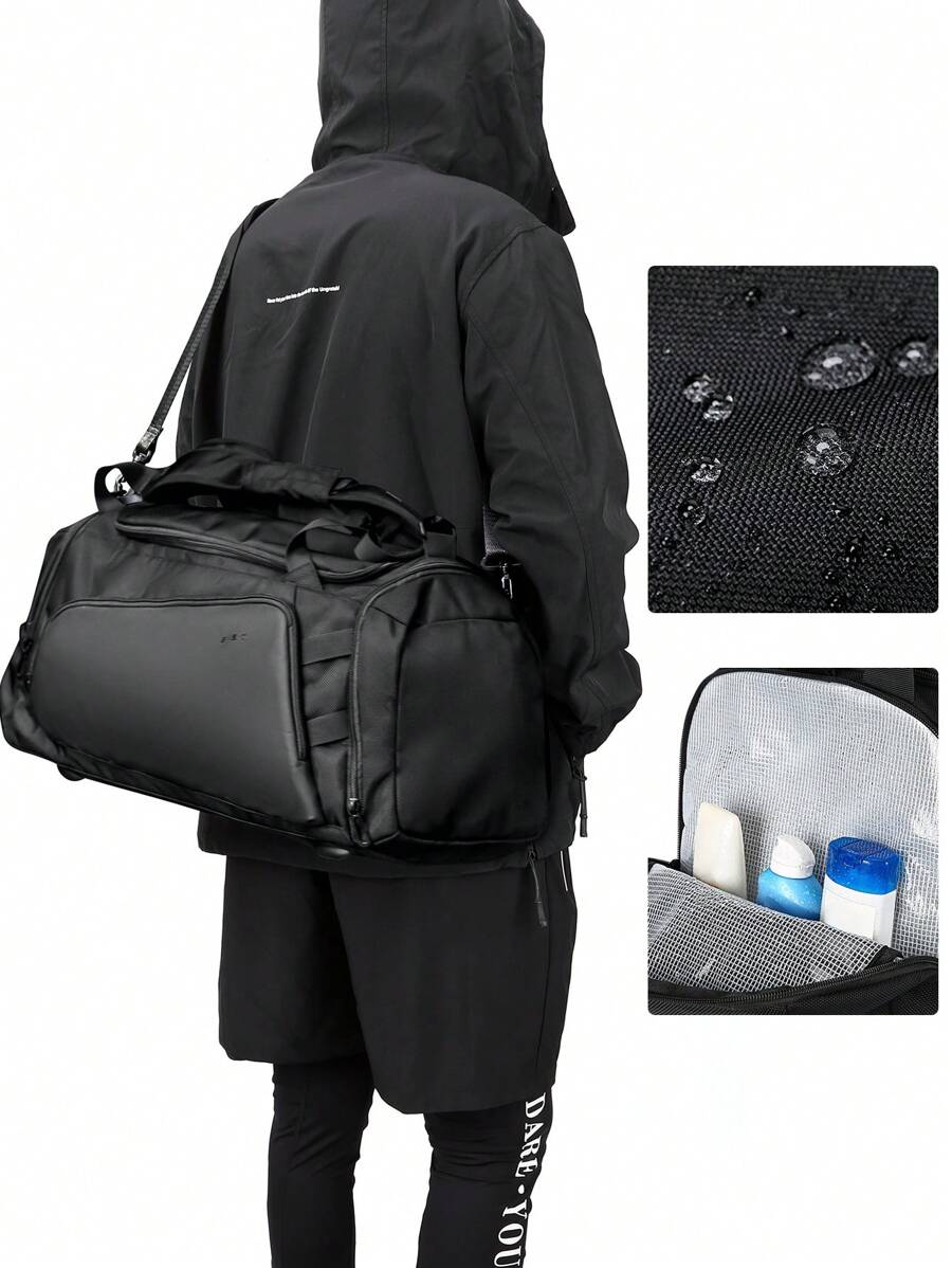 Bolsa de deporte de gran capacidad de 40L, unisex, adecuada para entrenamiento, fitness y viajes de fin de semana, diseño impermeable, con compartimento para zapatos y bolsillo para ropa mojada, ligera y plegable, ideal para viajes de fin de semana, con bolsa para zapatos, bolsa de viaje deportiva impermeable, bolsa de yoga, esencial para la escuela, puede contener útiles escolares